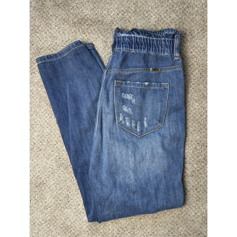 Kancan Distressed Mom Estilo High Waisted Paper Bag Jeans Women's 9/28 KC9189M